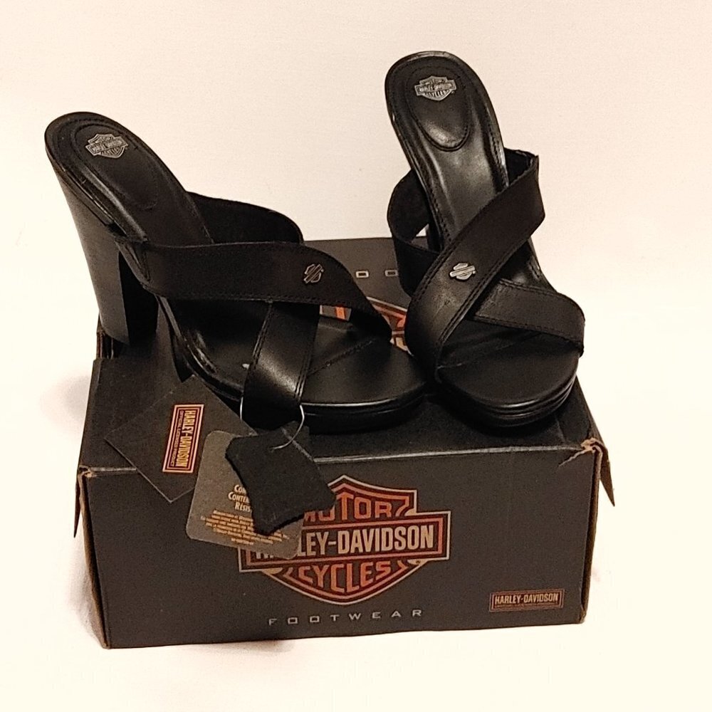 Harley-Davidson® Women's Shawna 4-Inch Black Slide Sandals Women's size 9 HARLEY - Picture 12 of 12